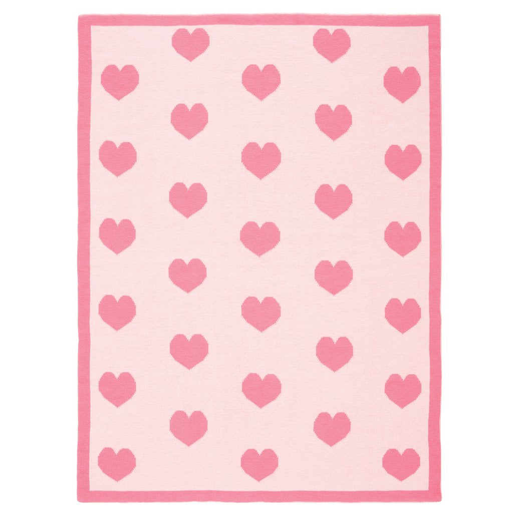 Reversible Pink Heart Blanket - Soft Cozy Flannel Throw Blanket for Women & Girls - Perfect for Bed, Couch, and Gift Giving