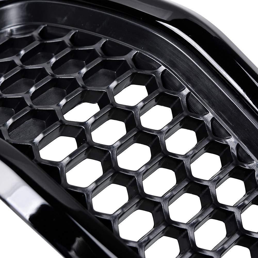 **Astra Depot 7-Piece Black Honeycomb Mesh Front Grill Grille Inserts Cover for 2014-2018 Jeep Cherokee with Retro Gray Trim – Upgrade Your Off-Road Style**    *(Use Case: Perfect for Jeep Cherokee owners looking to enhance their vehicle's front grille with a sleek, durable, and stylish upgrade for off-road adventures or urban driving.)*