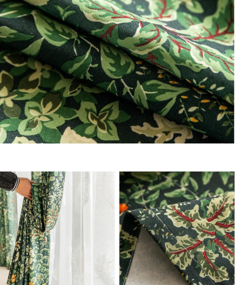 Lana Countryside Botanical Blackout Curtains - Custom Room Darkening Window Drapes for Bedroom & Living Room | Nature-Inspired Home Decor
