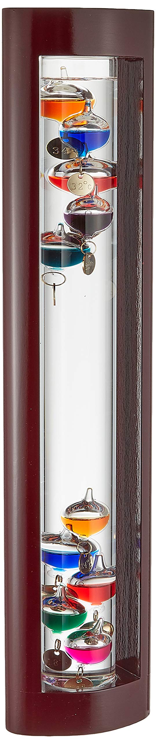 Premium Wooden Box Galileo Thermometer - Elegant Home & Office Decor for Indoor Temperature Measurement