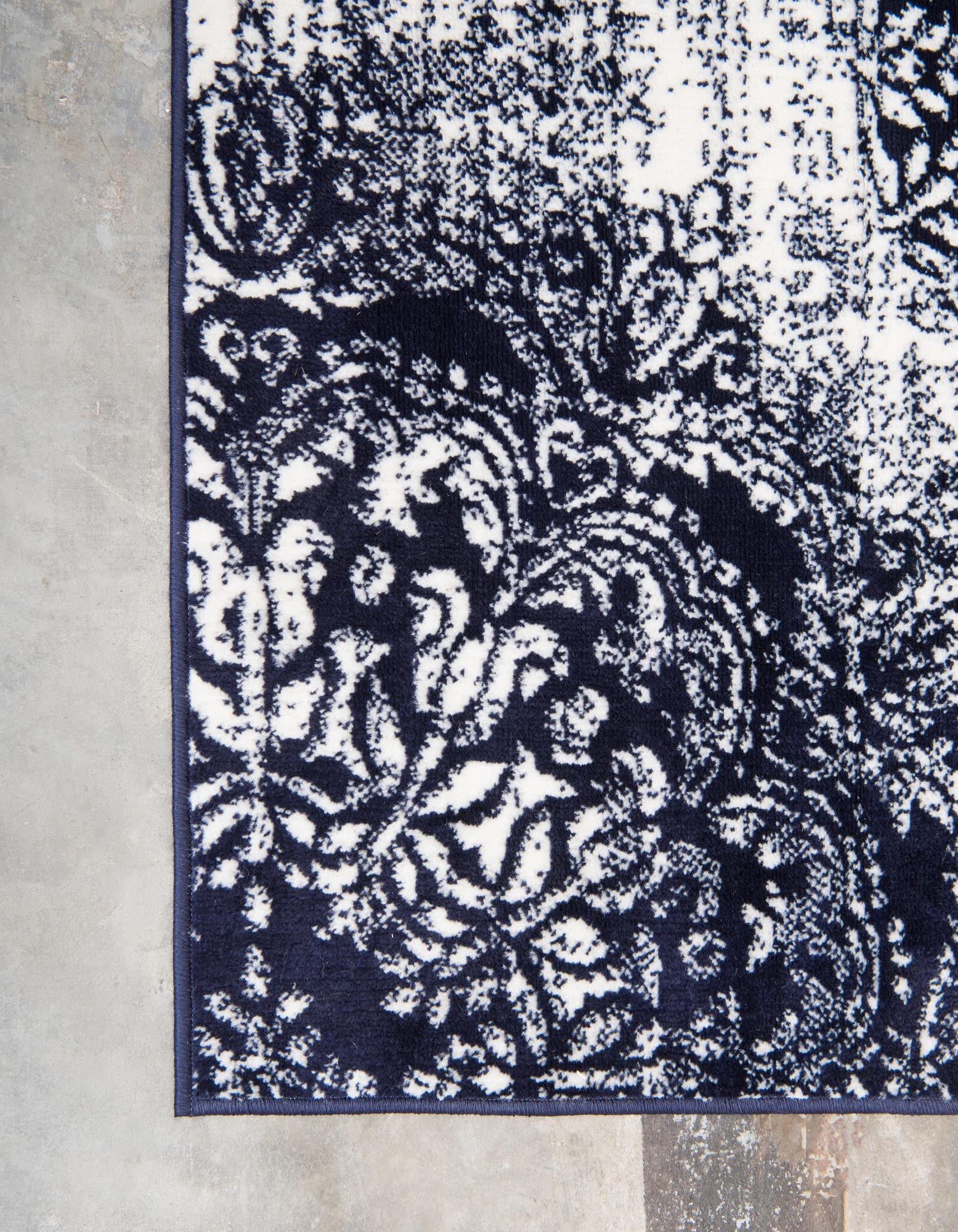 Premium 8' x 8' Navy Blue Area Rug - Soft Medium Pile Carpet for Living Room, Bedroom, Dining Room | Non-Slip Backing, Easy to Clean | Perfect for Home Decor, Office & High Traffic Areas