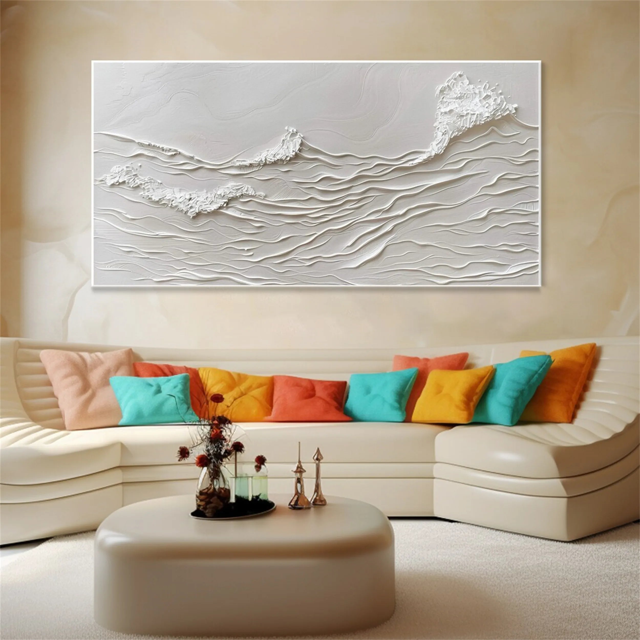 Minimalist Textured Plaster Art Painting #MM167 - Modern Abstract Wall Decor for Living Room, Bedroom & Office