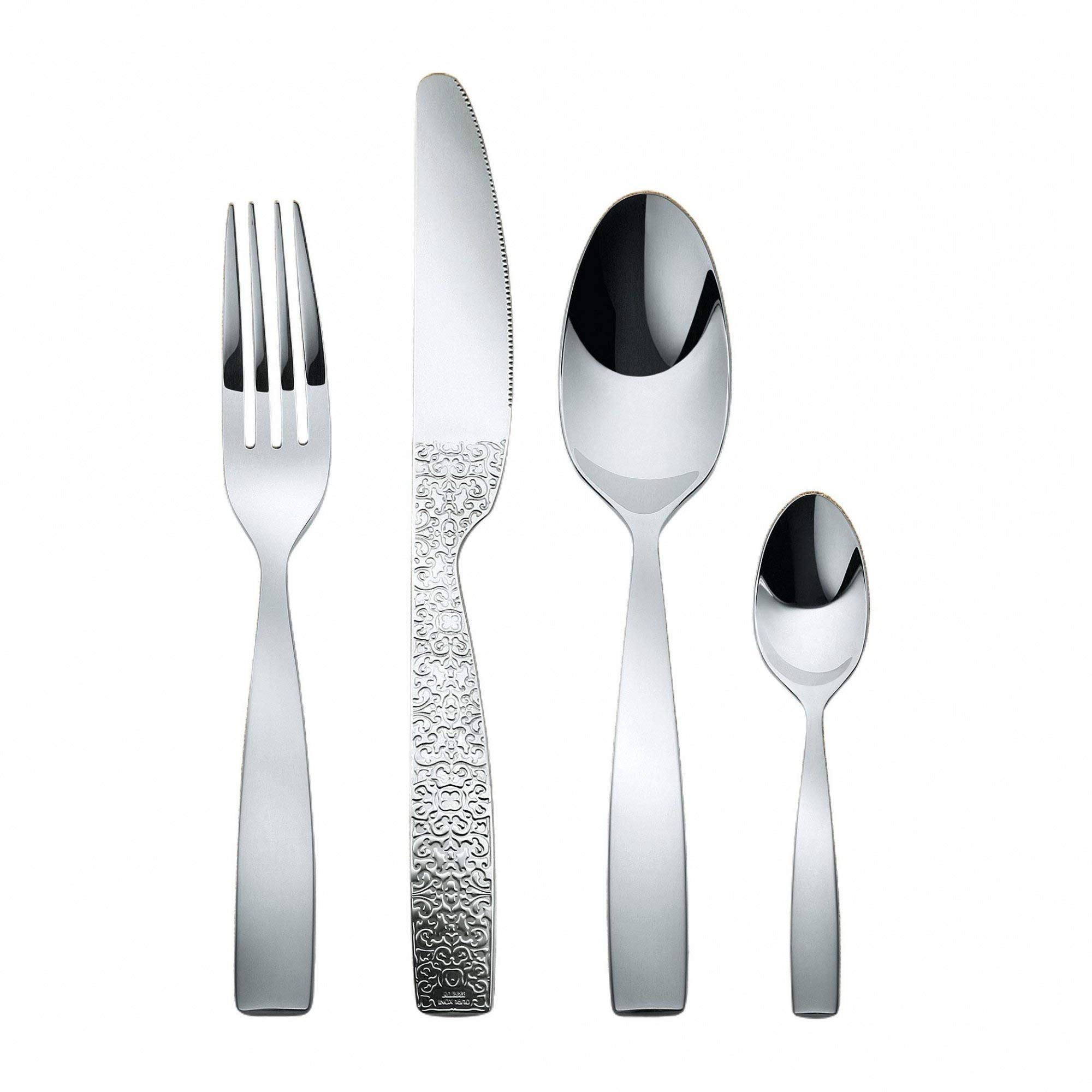 Alessi Dressed 5-Piece Stainless Steel Cutlery Set by Marcel Wanders - Modern Flatware for Fine Dining & Dinner Parties