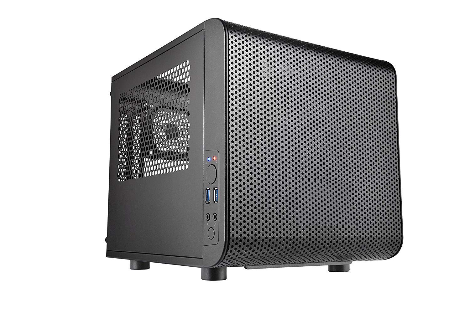 Adamant Custom 10-Core Liquid Cooled Mini-ITX Workstation PC - Intel Core i9-10900K 3.7GHz, Z490i ROG Strix, 16GB RAM, 1TB NVMe SSD (3500MB/s), 4TB HDD, Windows 10, 600W PSU, WiFi, Bluetooth, HDMI & DisplayPort - Perfect for 4K Video Editing, Gaming & 3D Rendering