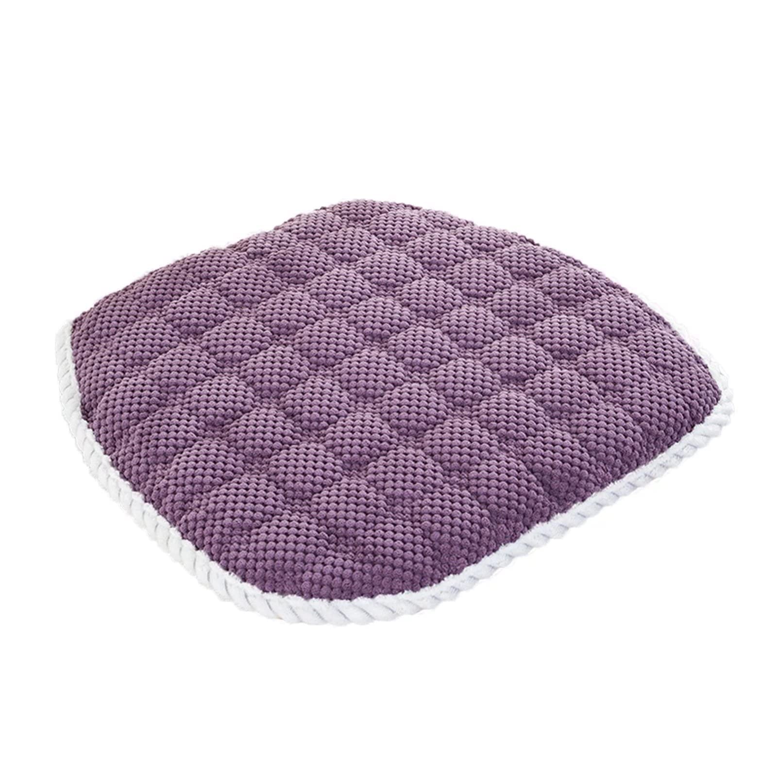 Non-Slip Washable Dining Chair Cushions with Ties - 4 Pack Purple Seat Pads for Kitchen, Dining Room, Office & Outdoor Use - Durable & Detachable