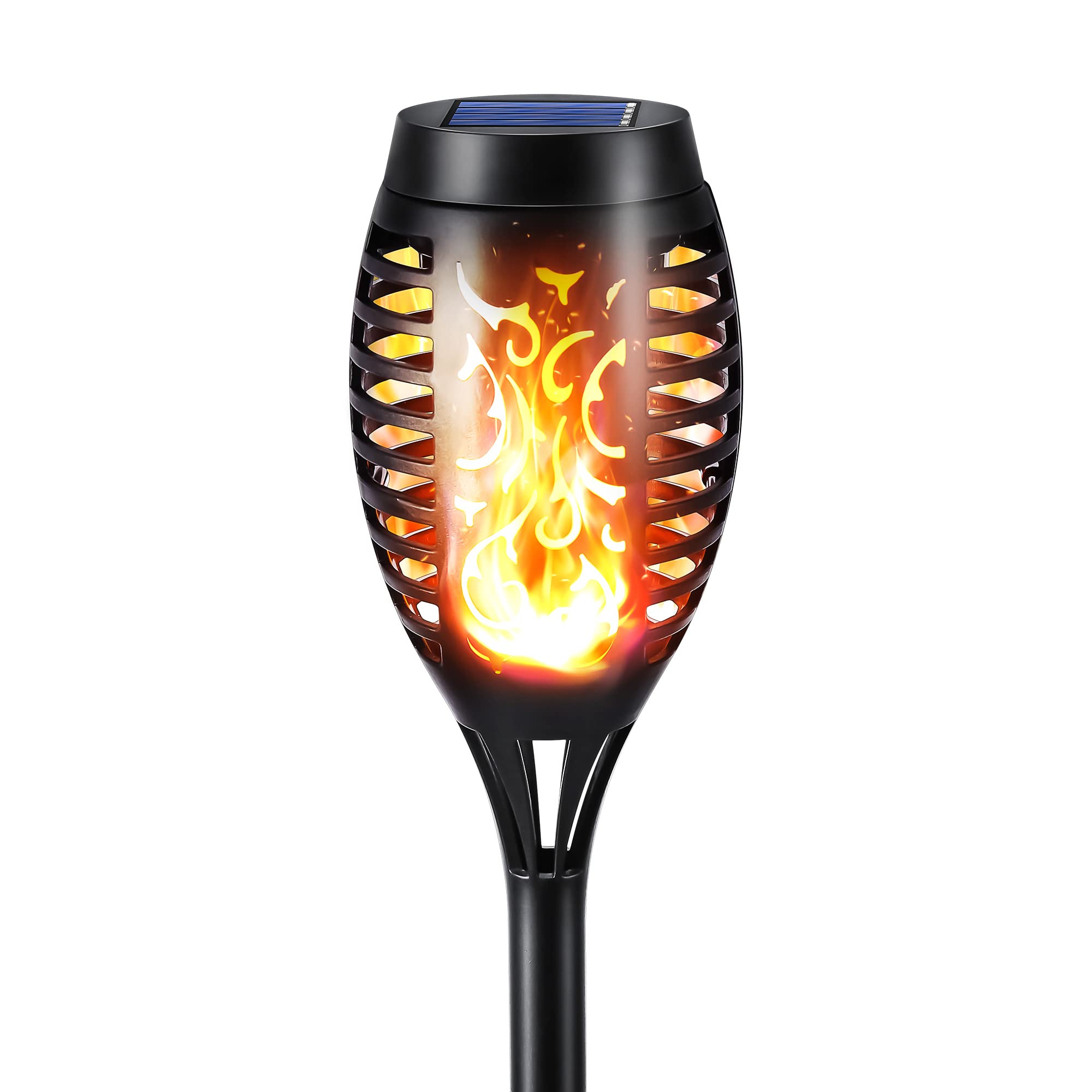 Solar Torch Flame Lights Outdoor - Waterproof Flickering Flame Solar Pathway Lights for Garden, Lawn, Patio, Yard, Driveway | Landscape Decoration Lighting for Backyard, Walkway & Outdoor Parties