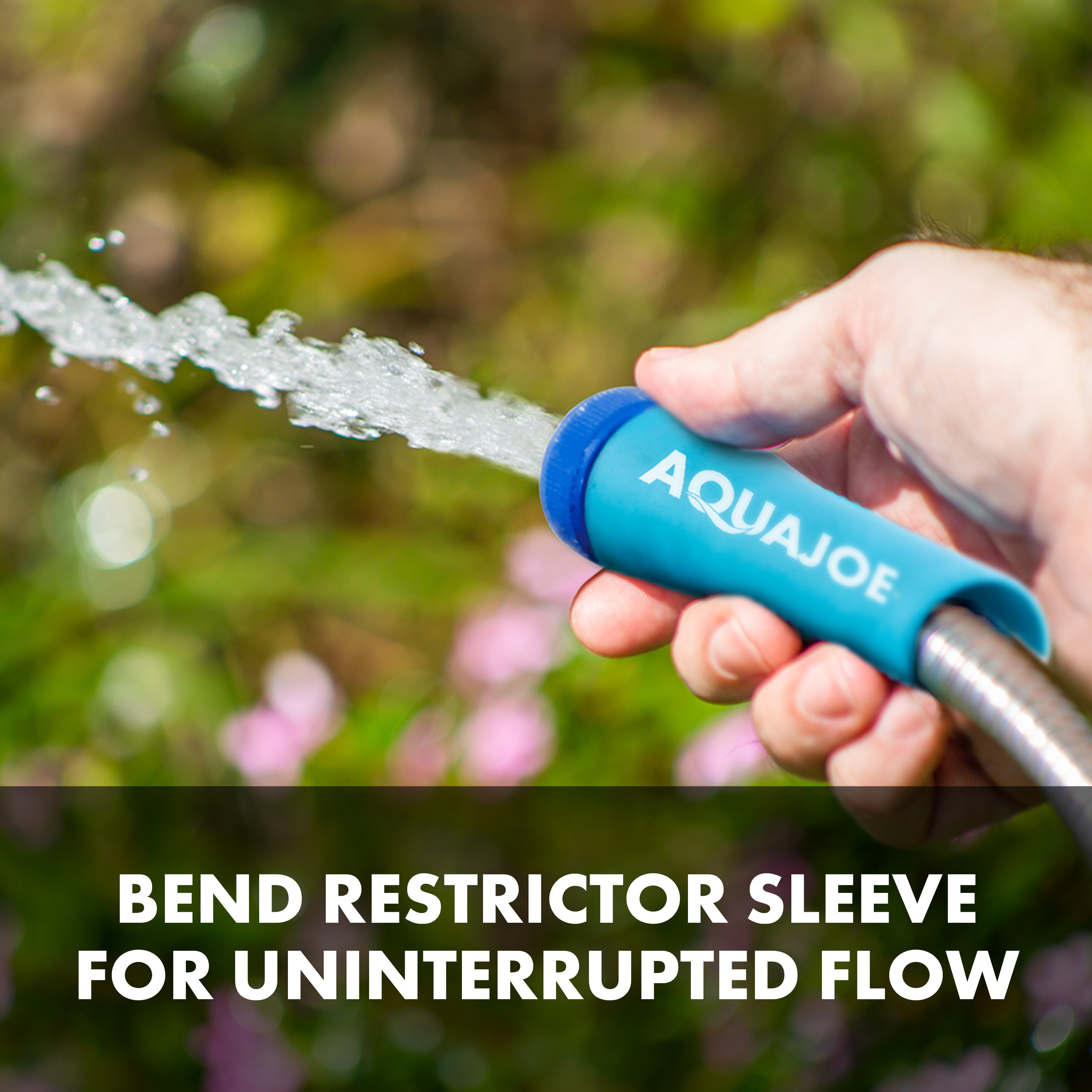 Aqua Joe AJSGH75 Heavy Duty Puncture Proof Metal Garden Hose - 75ft Stainless Steel Spiral Design, 1/2 Inch Diameter | Perfect for Outdoor Watering, Car Washing & Yard Cleaning