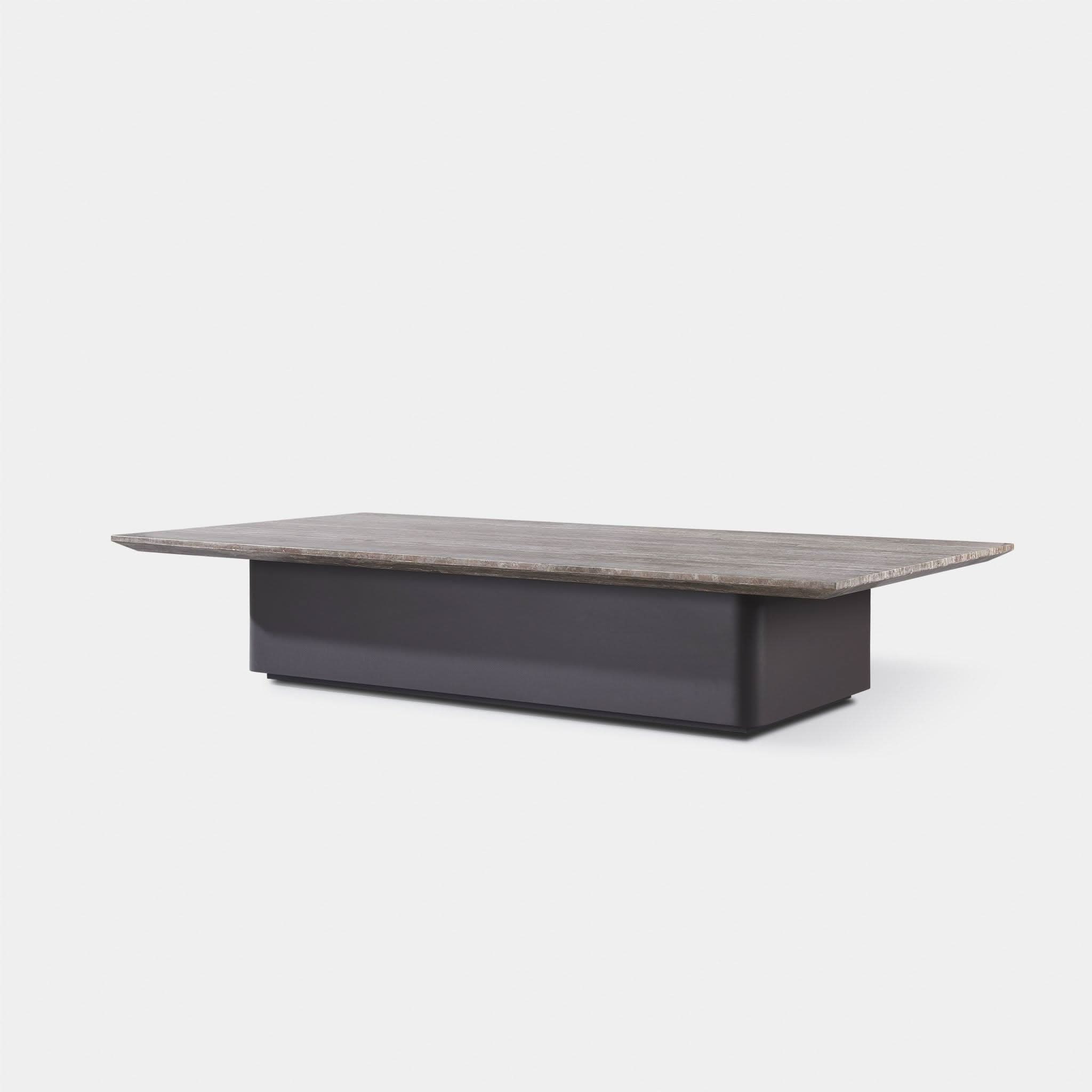 Santorini Outdoor Stone Coffee Table - Weatherproof & Durable Patio Furniture for Garden, Poolside, and Backyard Decor