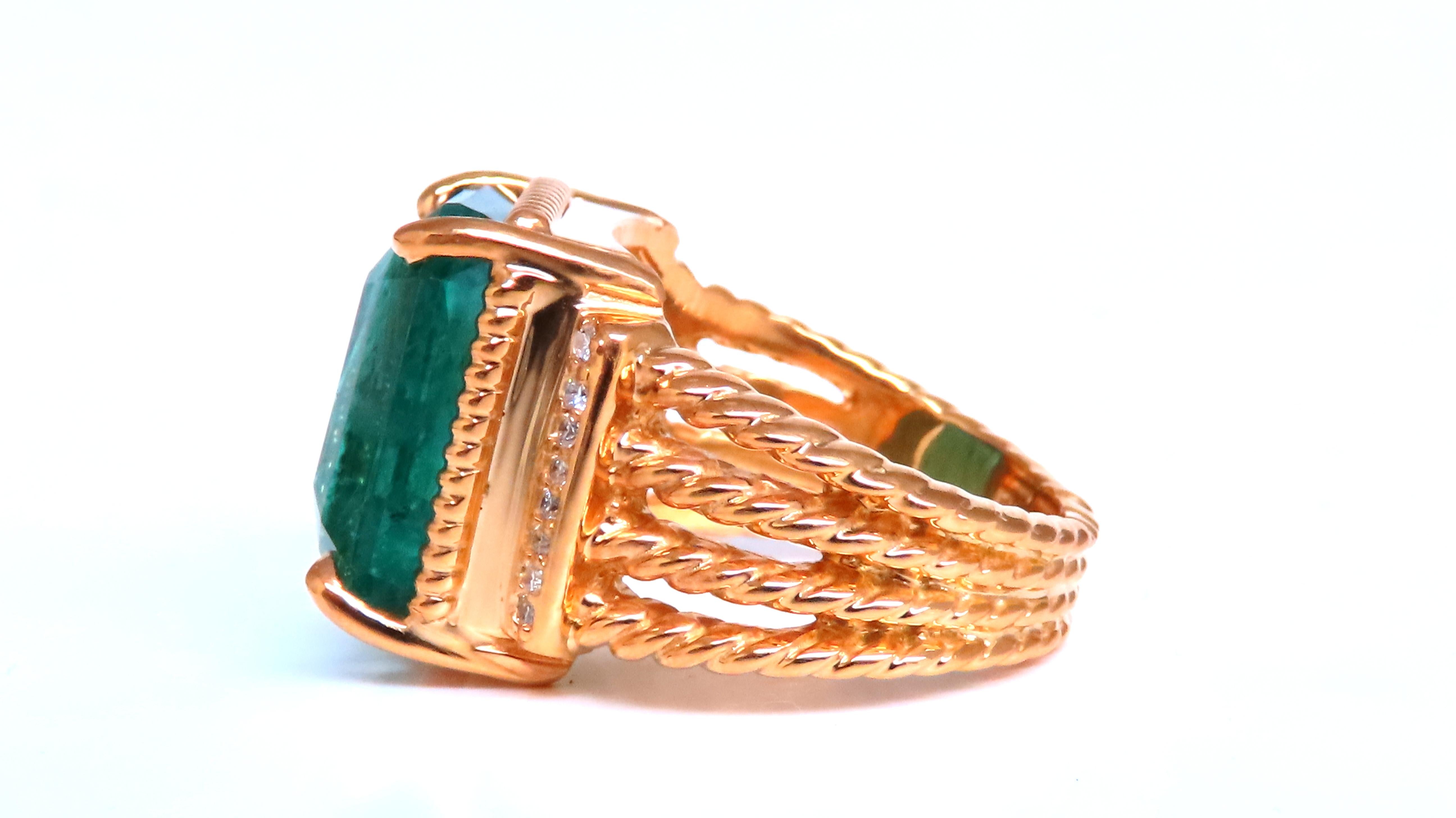 GIA Certified 12.70ct Natural Emerald Diamond Ring in 18K Gold - Elegant Engagement, Wedding & Anniversary Jewelry Gift for Women
