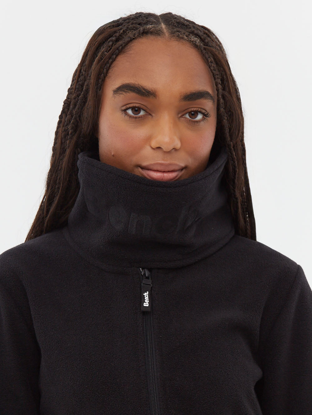 Microfleece Wrap Neck Zip Up Jacket for Women - Cozy Winter Outerwear for Hiking, Camping & Outdoor Activities