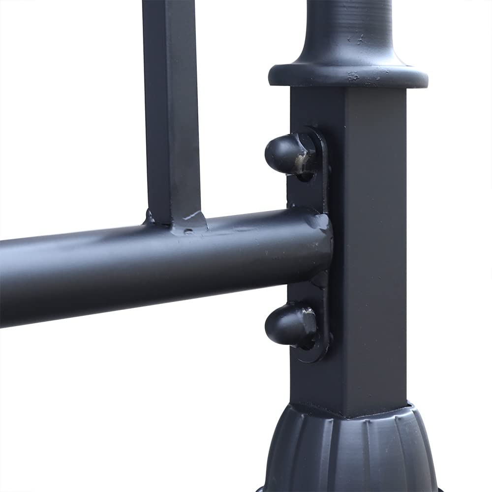 Industrial Heavy-Duty Rolling Clothes Rack with Shoe Shelf - Black Steel Garment Rack 47.2