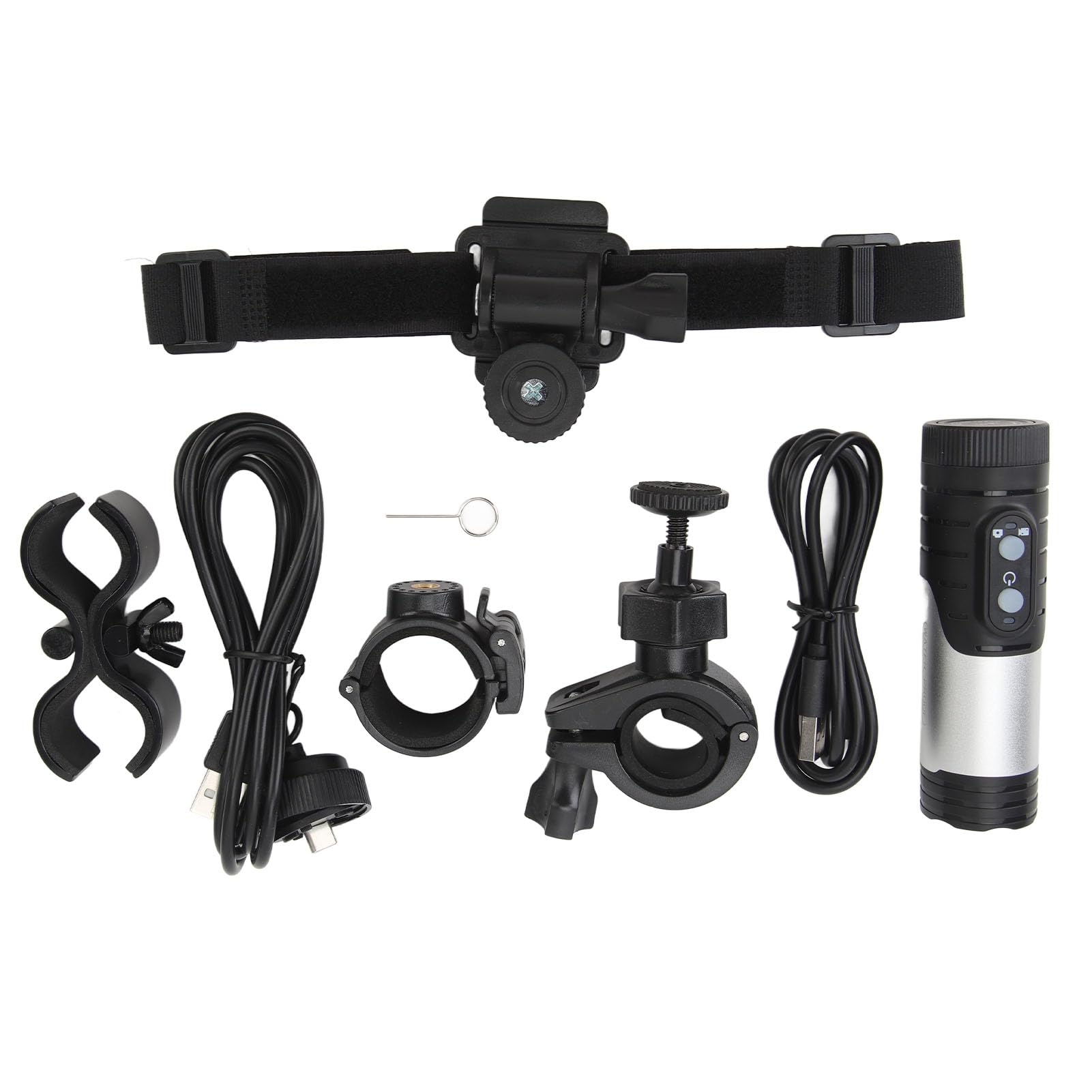 XHTLLO Mini Sport DV Camera - 12MP IP66 Waterproof Action Camera with 1080P HD Video, Wide Angle Lens for Motorcycle/Bike Helmet Mount (Silver) - Perfect for Motorbike Riding, Skiing, Surfing & Outdoor Adventures