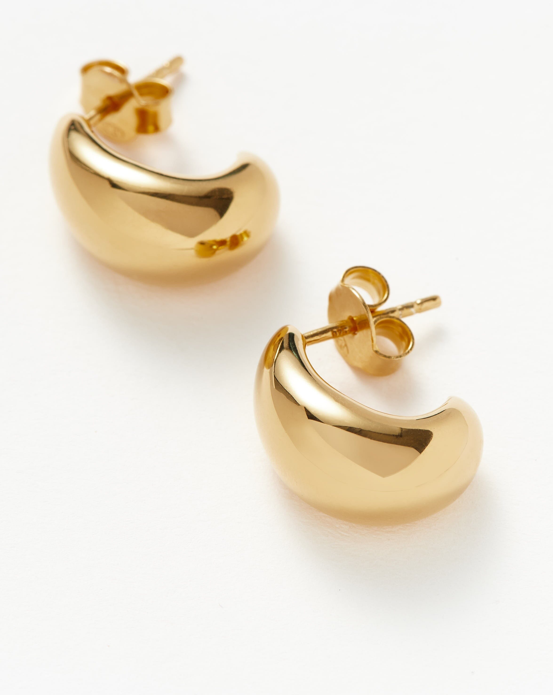 Savi Dome Mini Hoop Earrings - 14K Gold Plated Small Hoops for Women, Dainty Everyday Jewelry Gift - Perfect for Work, Date Night & Casual Outfits