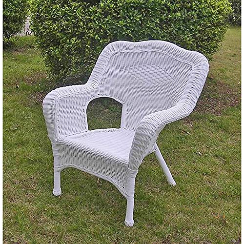 International Caravan Camelback Resin Wicker Patio Chairs Set of 2 - Outdoor Furniture for Garden, Poolside & Patio Relaxation