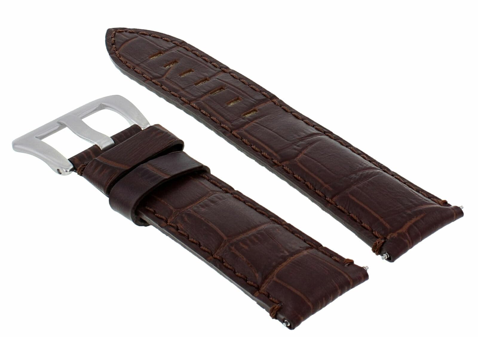 24mm Genuine Leather Watch Band Strap Replacement for Breitling Navitimer & Chronomat Bentley - Brown - Perfect for Business, Casual & Formal Occasions