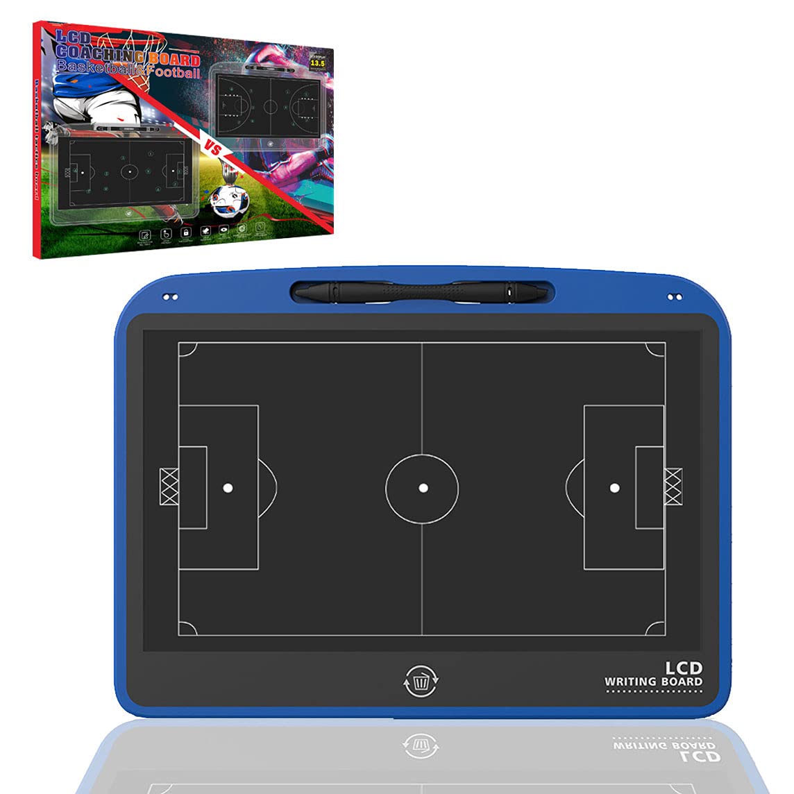 VNVDFLM Electronic LCD Basketball & Soccer Coaching Board - Digital Tactical Training Board for Coaches - Basketball & Football Coaching Equipment Accessories - Perfect Coach Gift for Game Strategies & Team Planning
