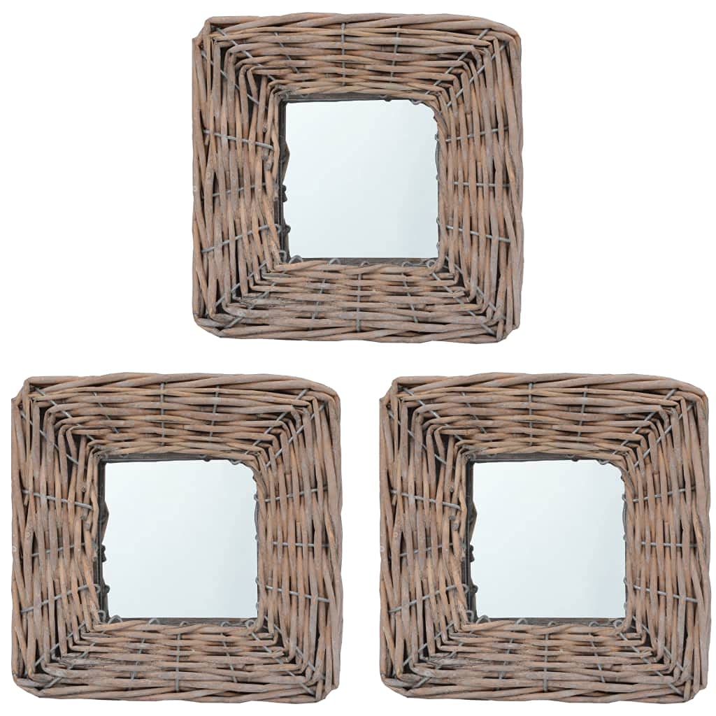 CHARMMA 3-Piece Decorative Wicker Mirrors Set - 5.9