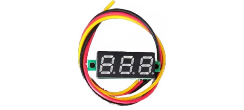 0.28inch 0-100V DC Voltmeter - 3-Wire Digital Voltage Meter for Electronics, DIY Projects, and Automotive Battery Testing | Compact & Accurate Voltage Measurement Tool