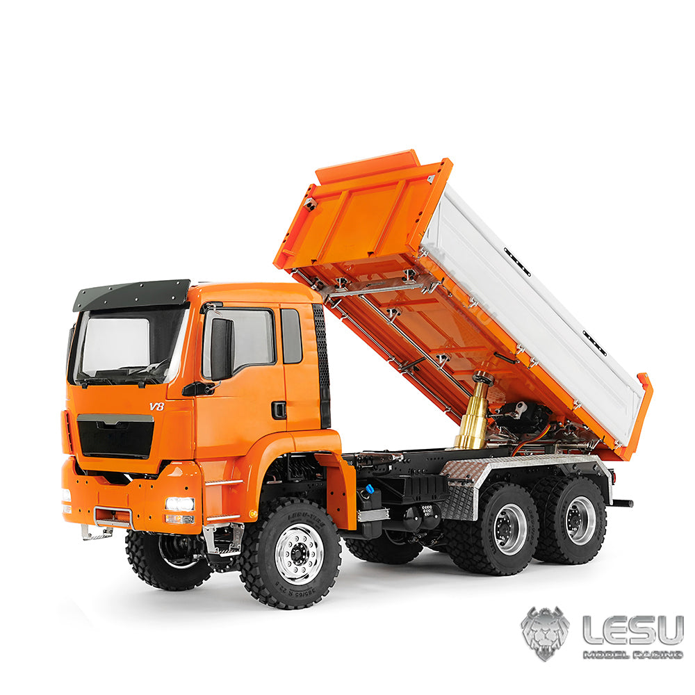 1/14 Scale LESU TGS RC Hydraulic Dump Truck - 6x6 Metal Remote Control Dumper Car with Three-Way Dumping Function | Realistic Tipper Truck Model for Hobbyists & Collectors | Perfect for Construction Site Play, RC Racing & Display
