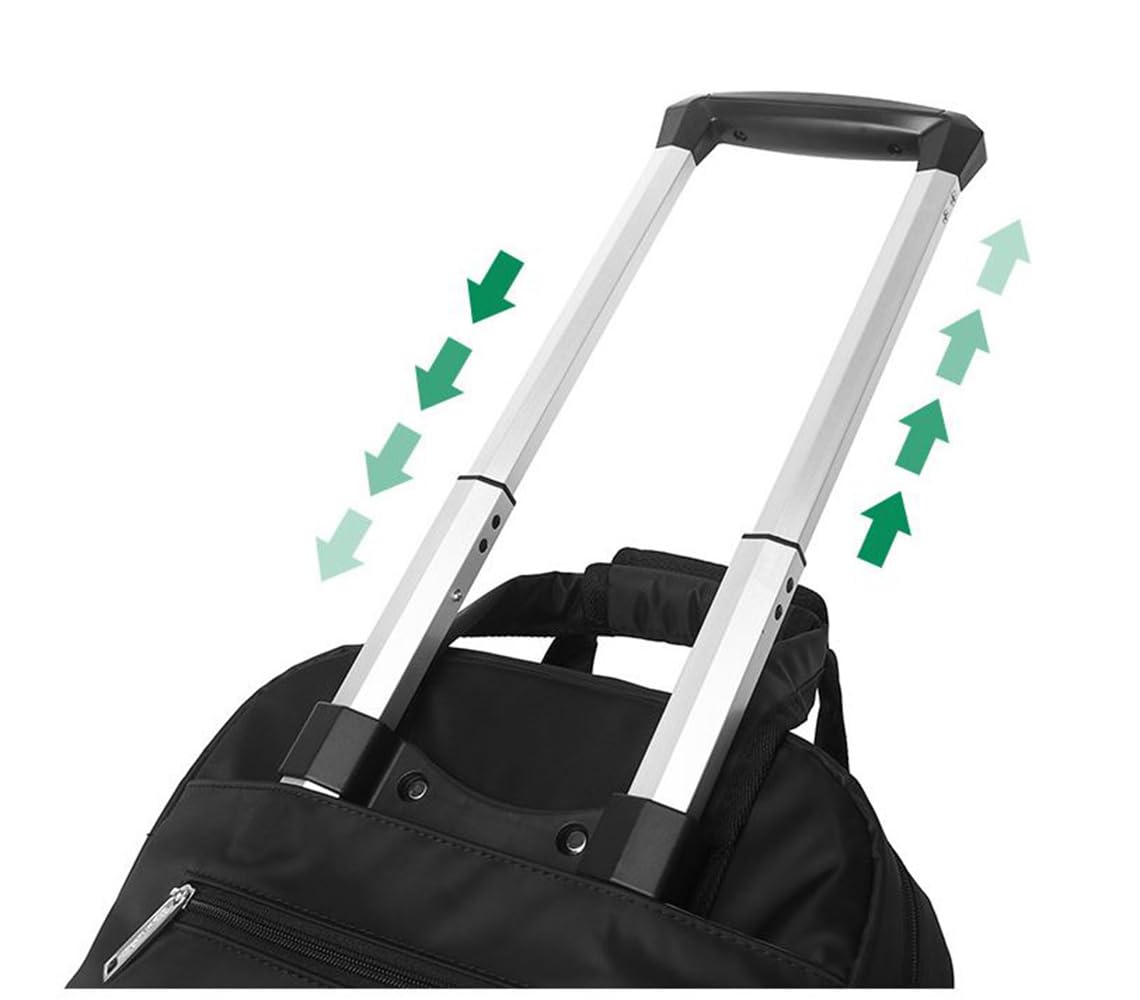 Detachable Shopping Cart with Wheels - Portable Travel Bag & Grocery Basket for Supermarket, Travel, and Outdoor Use (Black, 20L)
