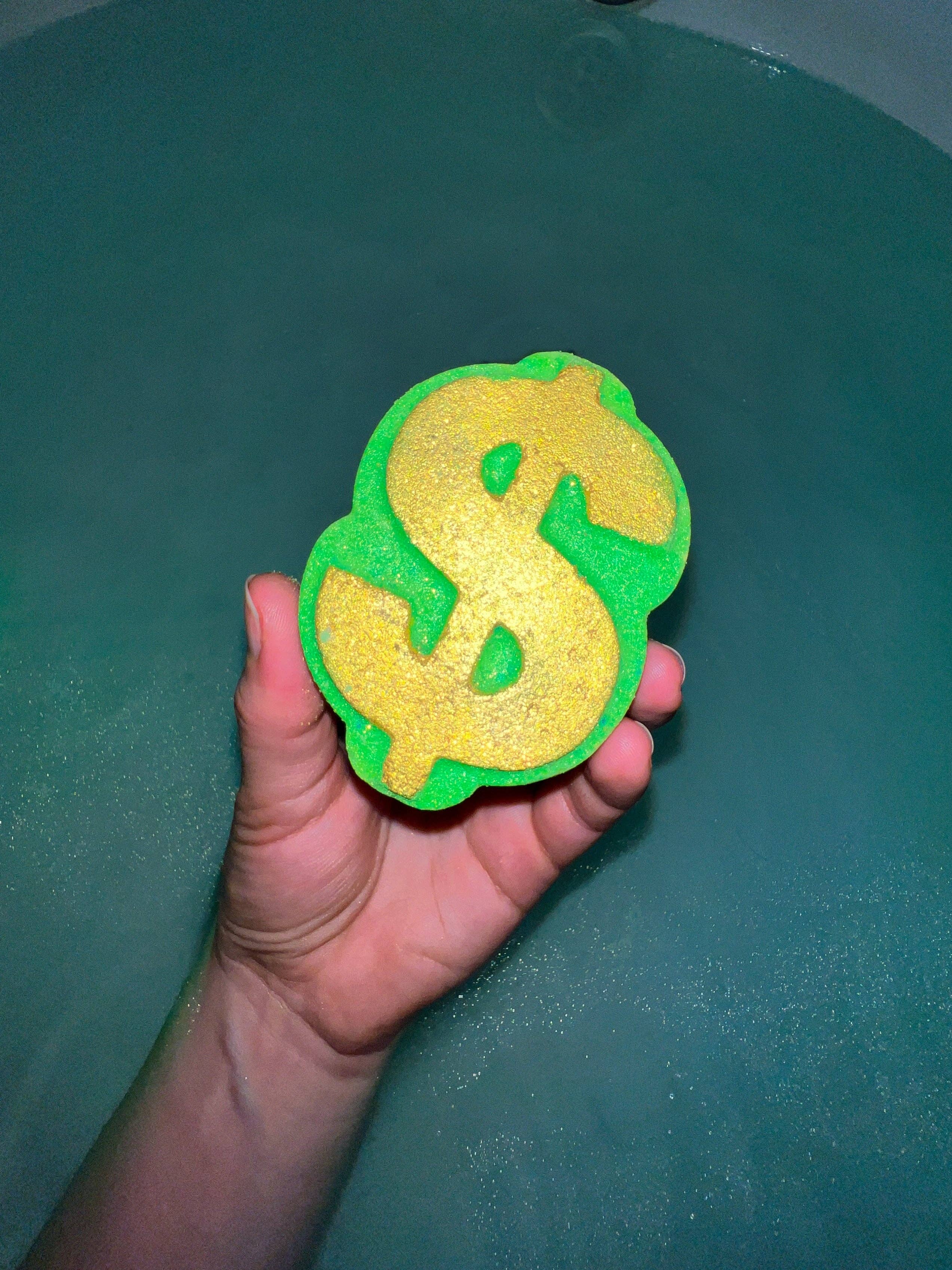 Lucky Dollar Crystal Infused Bath Bomb - Natural Relaxation & Aromatherapy for Stress Relief | Perfect for Spa Nights, Self-Care Gifts & Luxury Bath Time