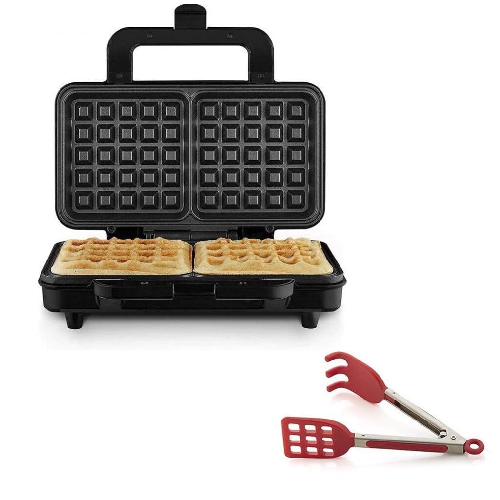 Non-Slip Mini Easy-Grip Waffle Tongs - Red Silicone Handle (1pc) - Perfect for Breakfast, Pancake Flipping & Serving Waffles