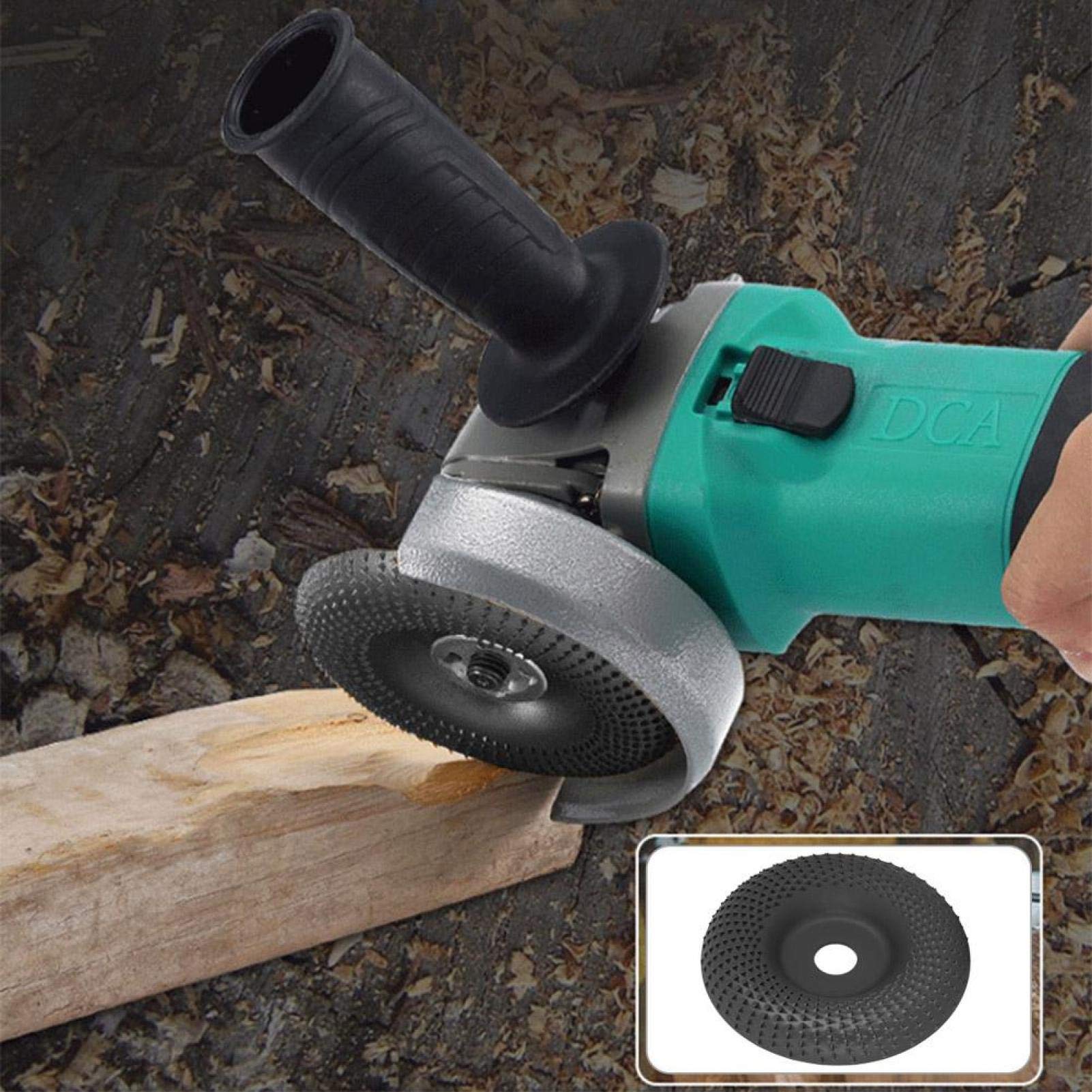 Premium Steel Woodworking Grinding Wheel - High Speed Angle Grinder Disc for Wood Polishing & Shaping - Black Curved Root Carving Disc (E1-534) - Perfect for DIY Projects, Furniture Making & Wood Carving