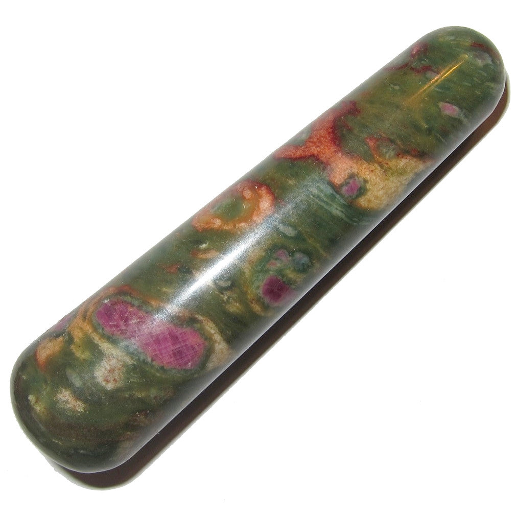 Ruby Zoisite Massage Wand - Natural Abundance Stone for Stress Relief & Energy Healing - Perfect for Meditation, Reiki, and Holistic Wellness Practices