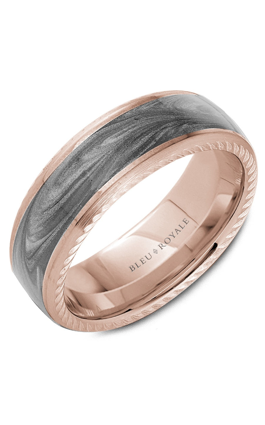 Bleu Royale Men's Wedding Band RYL 133AGR75 - 14K White Gold Diamond Ring for Grooms & Engagement - Perfect for Weddings, Anniversaries & Special Occasions