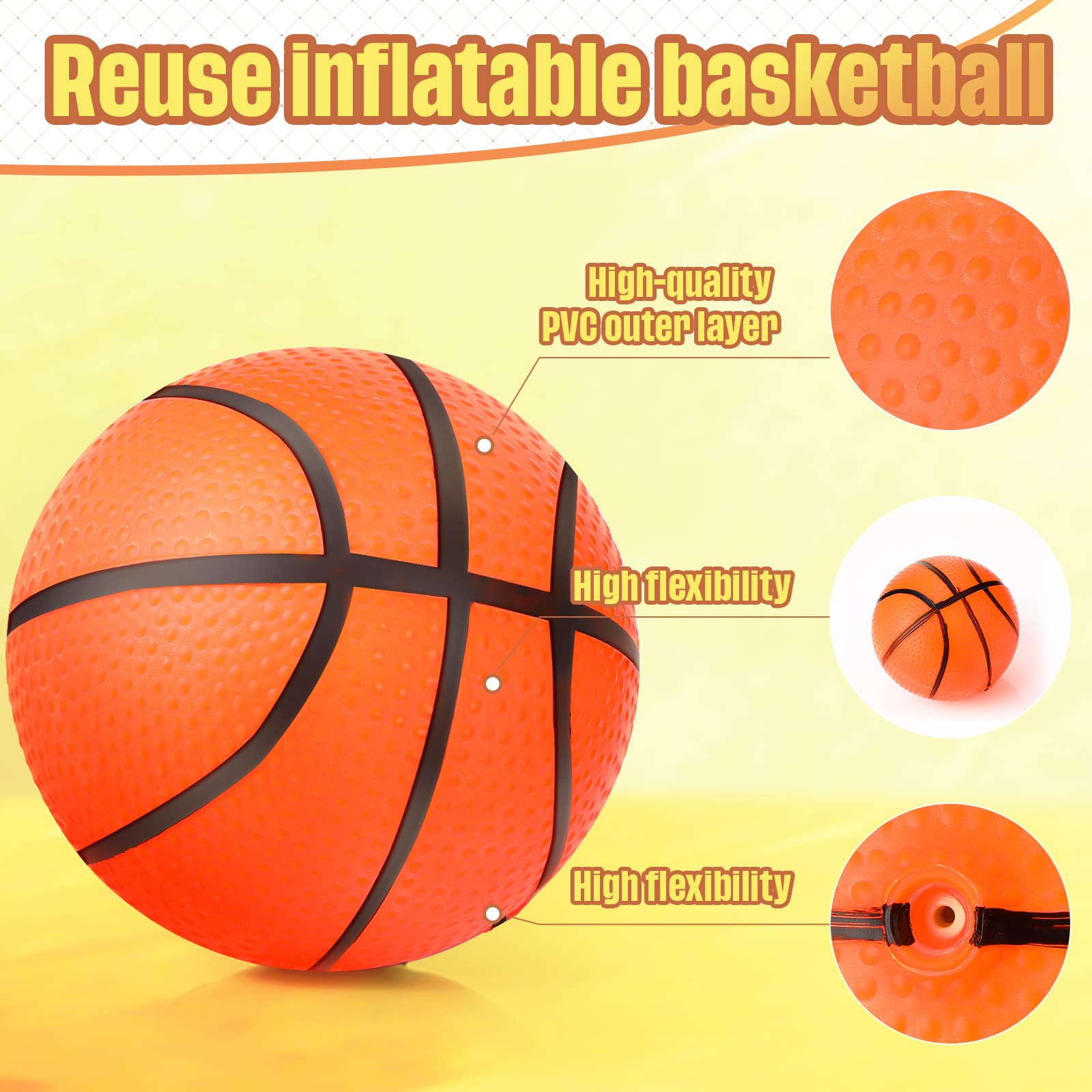 Mini Inflatable Basketballs 4 Inch - Kids Sports Toys for Pool & Beach Games