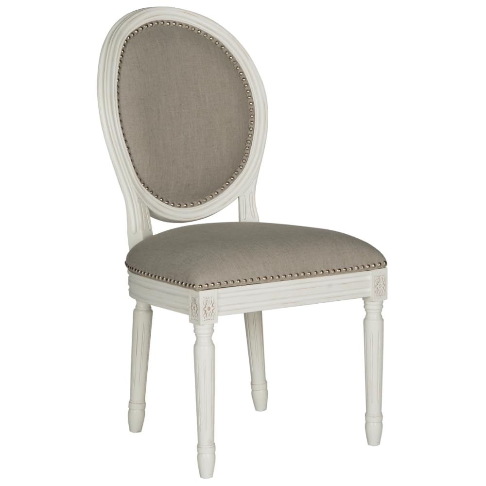 SAFAVIEH Home Collection Light Grey/Cream Accent Chair - Modern Upholstered Living Room Seating for Home, Office & Lounge