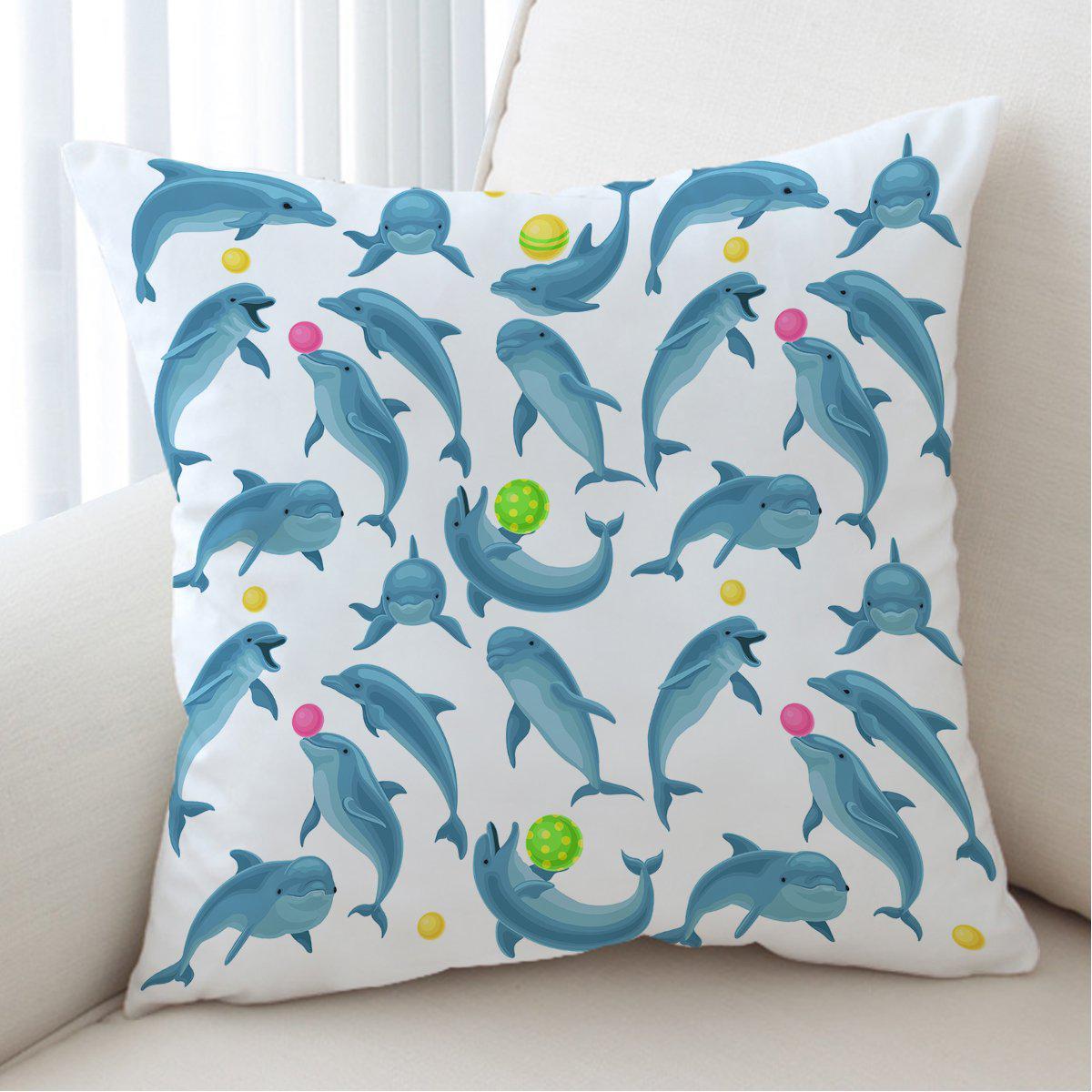 Dolphin Soul Fins Pillow Cover - Soft Decorative Throw Pillow Case for Bedroom, Living Room & Sofa - Perfect for Ocean Theme Home Decor