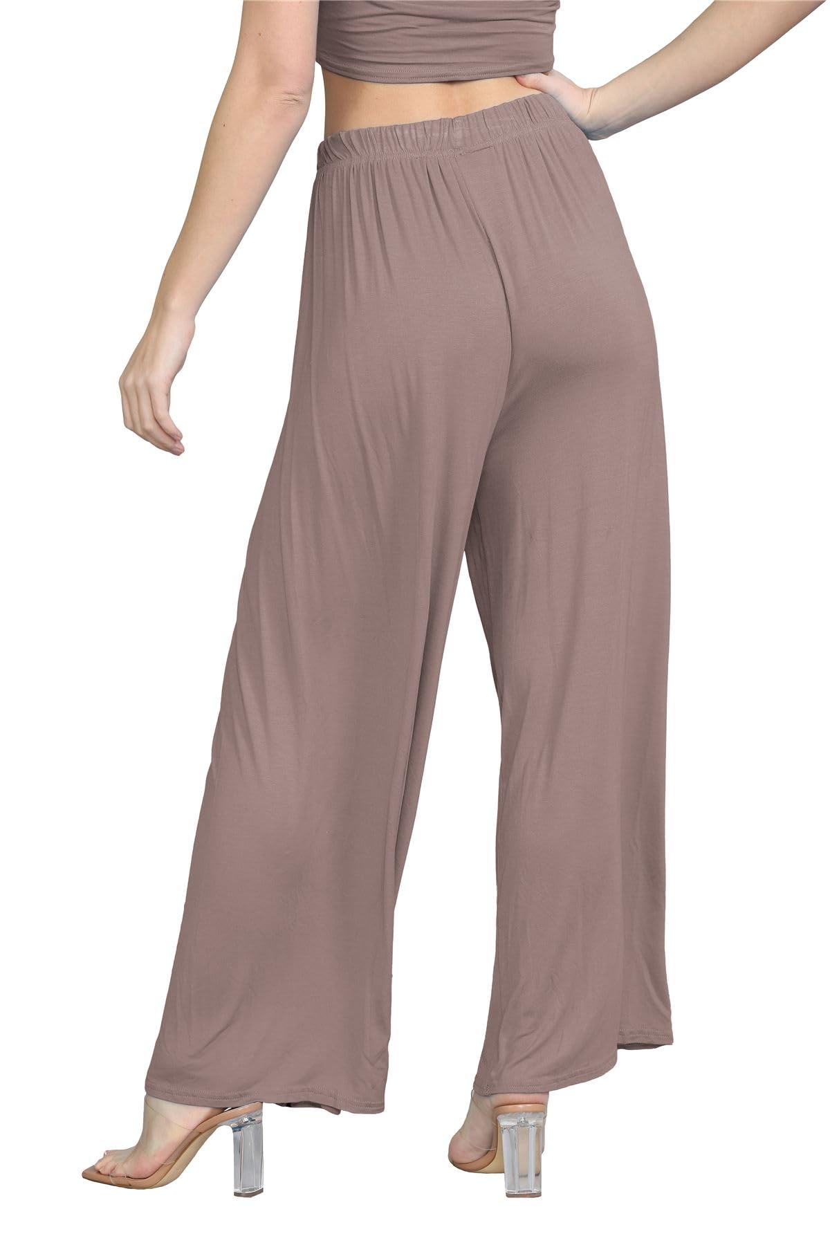 Janisramone® Women's Plain Wide Leg Palazzo Pants - Elegant High Waisted Trousers for Casual & Office Wear | Comfortable Plus Size Palazzo Pants for Women | Perfect for Work, Travel & Everyday Outfits