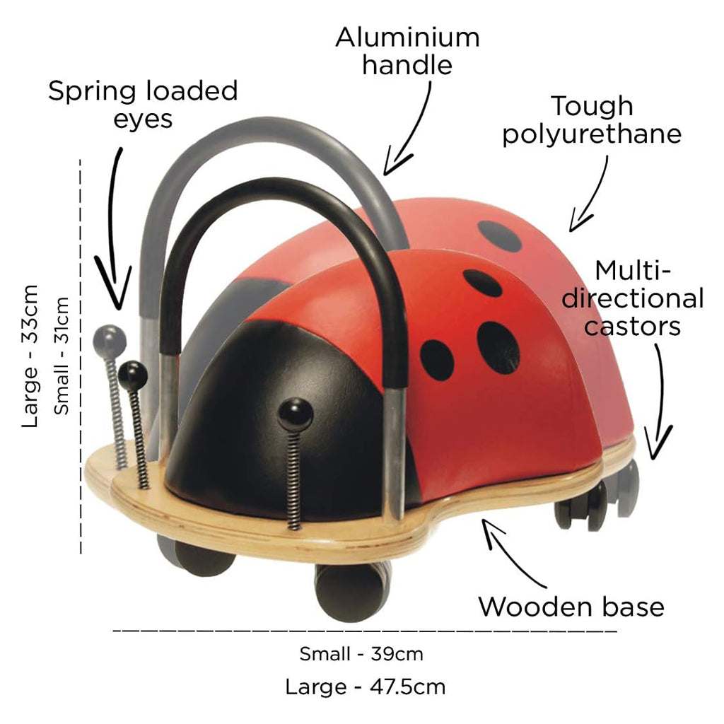 Wheelybug Ladybug Ride On Toy for Kids - Fun and Safe Push Bike for Toddlers - Perfect for Indoor and Outdoor Play
