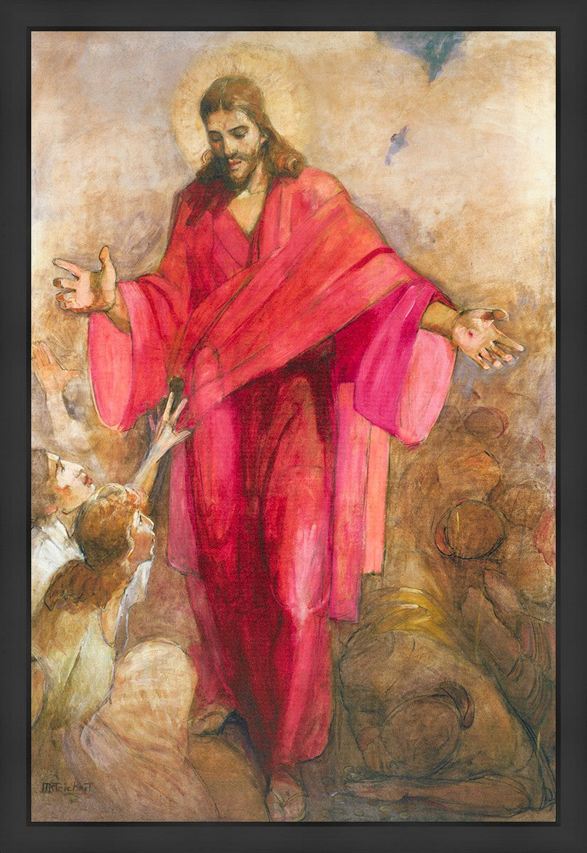 Large Christ in Red Robe Wall Art - Religious Home Decor for Living Room, Bedroom & Church