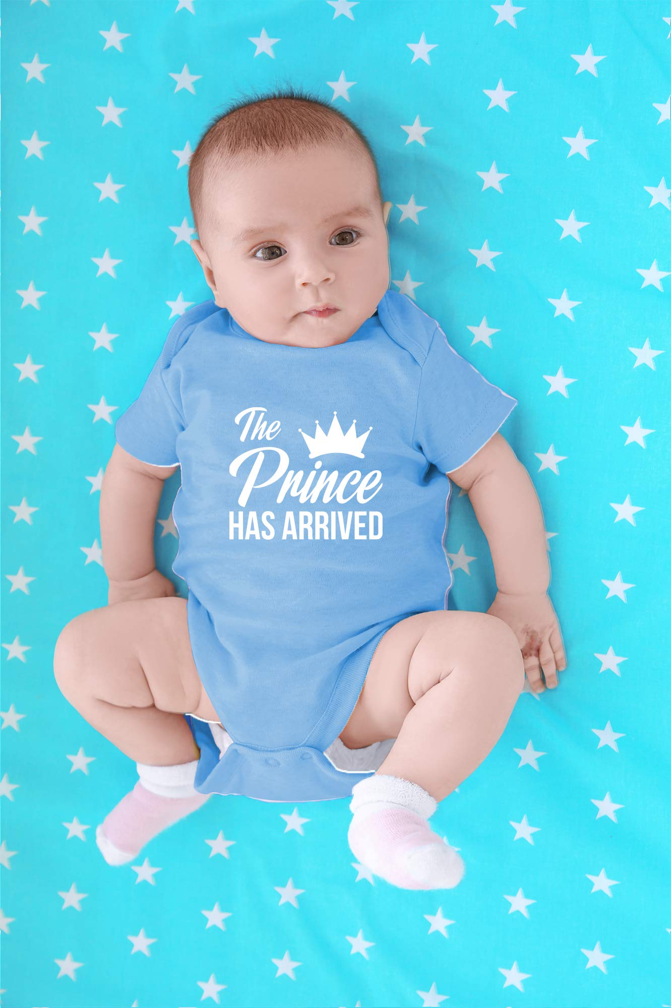 Funny Newborn Bodysuit Outfits for Boys | 'The Prince Has Arrived' Baby Clothes by CBTwear | Perfect for Photo Shoots, Birthday Parties & Special Occasions