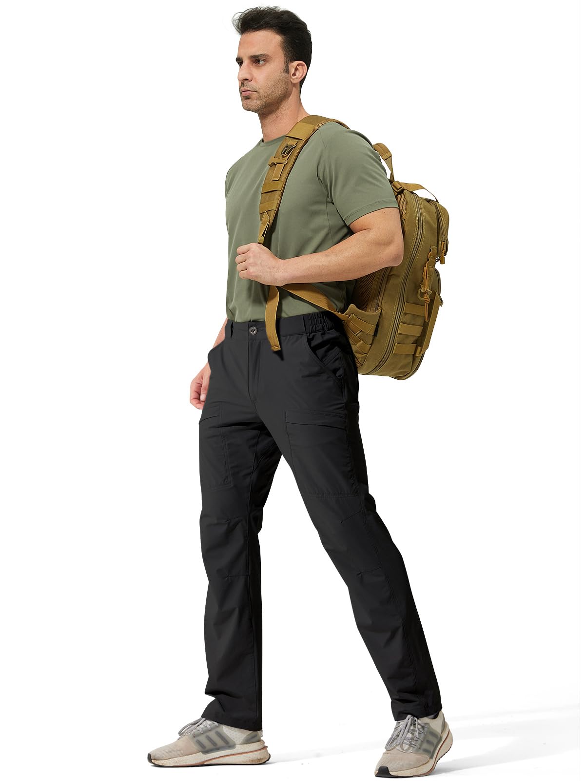 FREE SOLDIER Men's Tactical Hiking Pants - Lightweight Waterproof Quick-Dry Outdoor Cargo Pants with Belt | Nylon Spandex Blend for Camping, Hiking & Outdoor Adventures