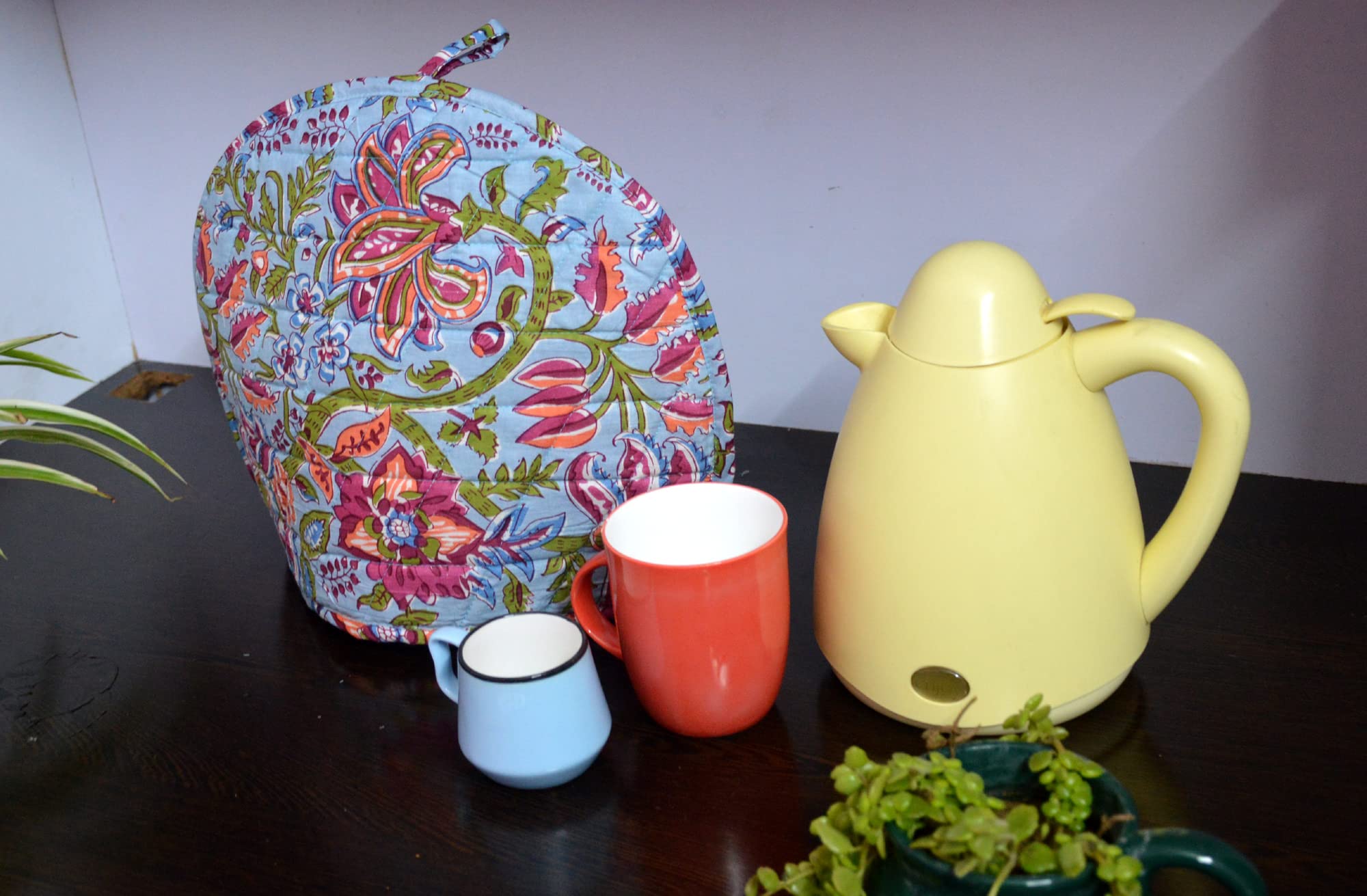 Handmade Cotton Tea Cozy with Indian Mandala Design - Decorative & Functional Kitchen Accessory for Breakfast & Tea Time (Grey) - Perfect for Home, Office, and Gifts