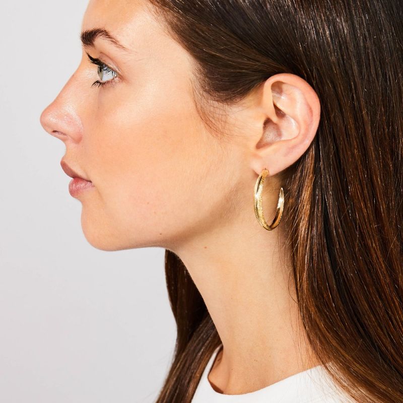 14K Yellow Gold Feather Earrings for Women - Delicate Narrow Feather Design - Perfect for Weddings, Parties & Everyday Elegance
