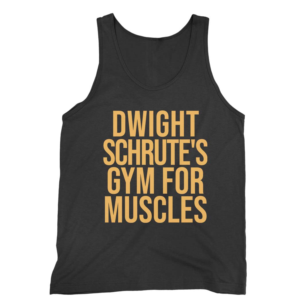Dwight Schrute's Gym for Muscles Gold Workout Vest - Perfect for Weightlifting, Bodybuilding & Fitness Training