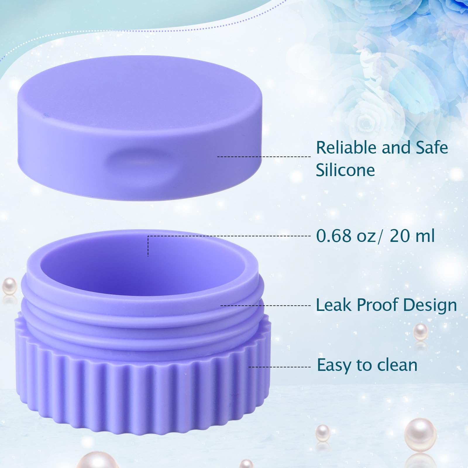8-Piece Small Silicone Cream Jars with Lids (0.7oz/20ml) - Leakproof Travel Containers for Toiletries, Mini Refillable Cosmetic Jars for Moisturizer, Makeup, Face & Body Care - Perfect for Travel, Gym & Home Use (Stylish Colors)