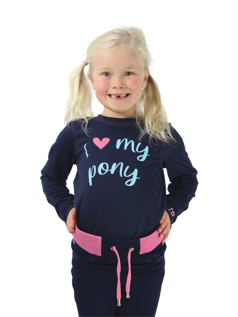 I Love My Pony Kids Long Sleeve T-Shirt - Soft Cotton Top for Girls & Boys - Perfect for School, Playdates & Outdoor Activities