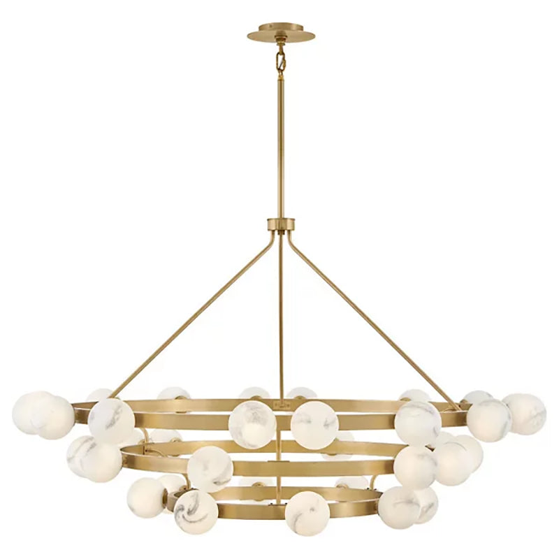 Harold Art Glass Ball Multi-Tier Chandelier - Elegant Crystal Ceiling Light Fixture for Dining Room, Living Room, Bedroom, and Entryway Lighting Decor