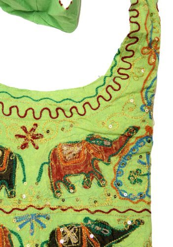 Boho Elephant Print Cotton Crossbody Bag for Women - Lightweight & Stylish Sling Purse for Travel, Festival, and Everyday Use