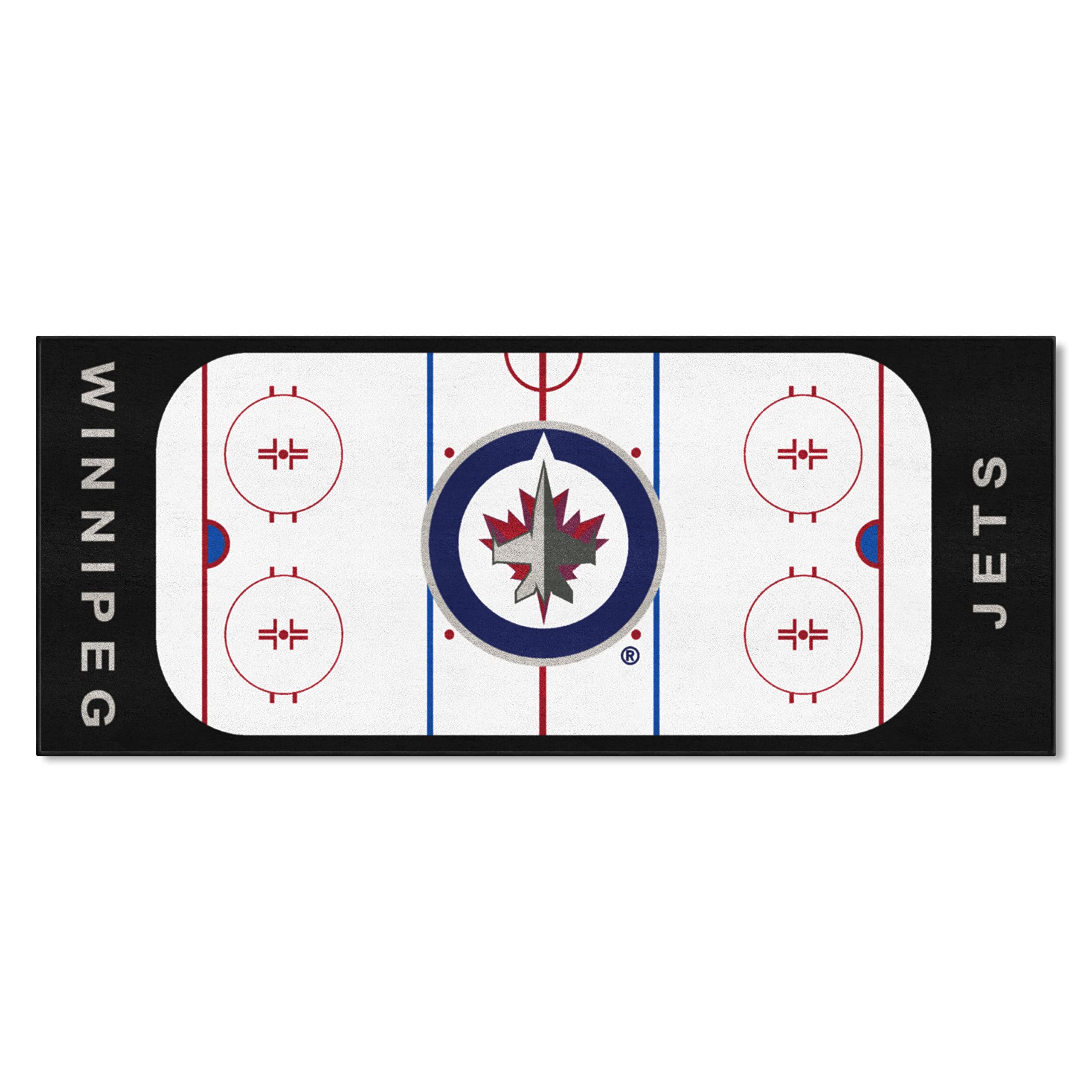 Official NHL Winnipeg Jets Nylon Football Field Runner Rug – Durable Non-Slip Mat for Game Room, Man Cave, and Sports Bar Decor