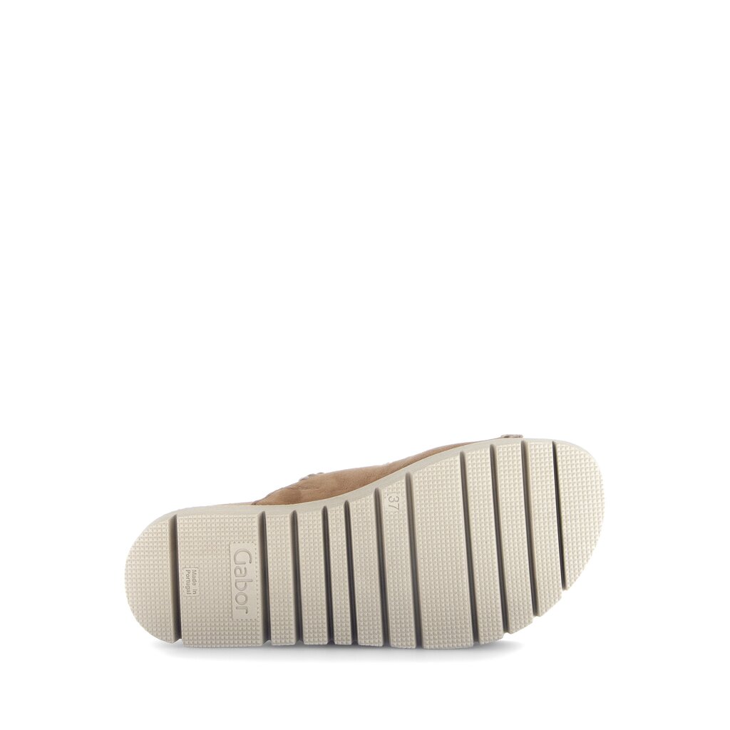Gabor 63741 Women's Stitch Slide Sandals - Samtchevreau/Walnut | Comfortable Summer Casual Shoes for Beach, Vacation & Everyday Wear