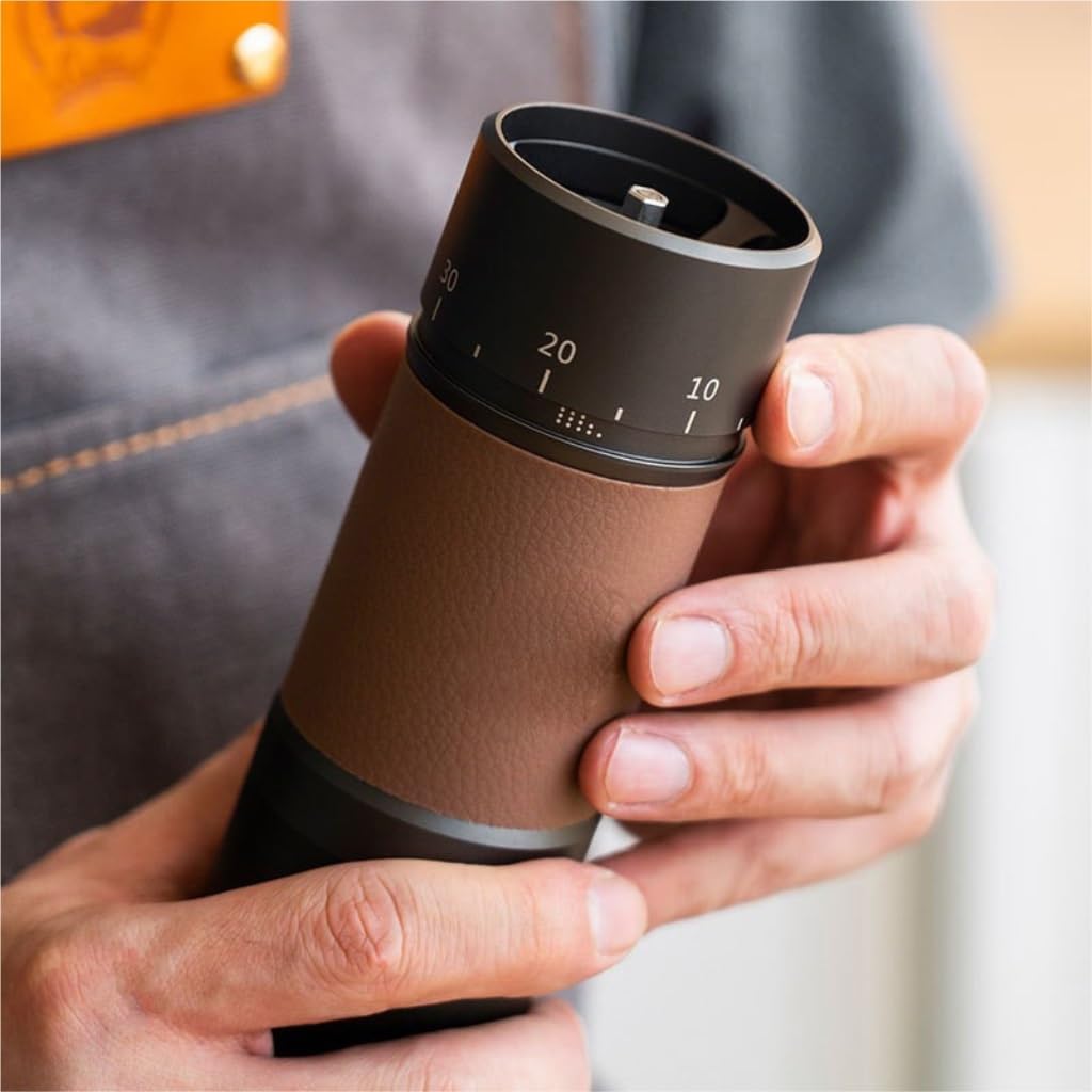 Premium Hand Crank Coffee Grinder with External Adjustable Valve - 420 Stainless Steel Burr for Fresh Ground Coffee Beans - Perfect for Camping, Travel & Home Brewing