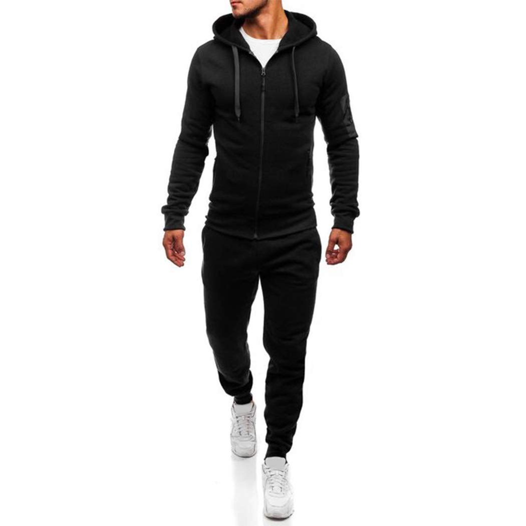 Men's Camouflage Tracksuit Set - Warm Outdoor Sports Jogging Suit with Splice Design for Running, Gym & Casual Wear