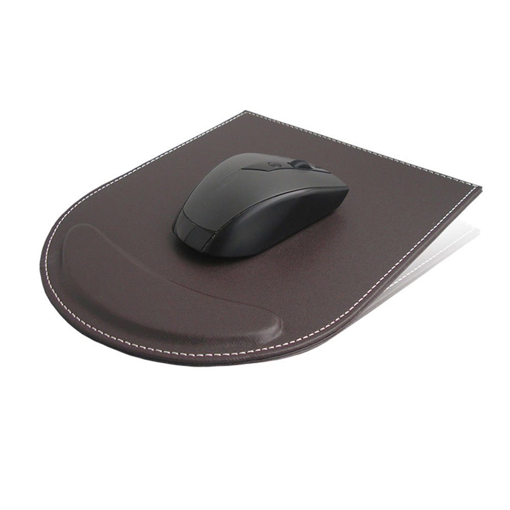 KINGFOM 9-Piece Desk Organizer Set - File Holder, Drawer Organizer, Tissue Box Cover, Mouse Pad, Desk Mat, Note Holder, Crystal Stand & Coasters - Office & Home Workspace Essentials (T04 Brown) - Perfect for Office, Study & Home Organization