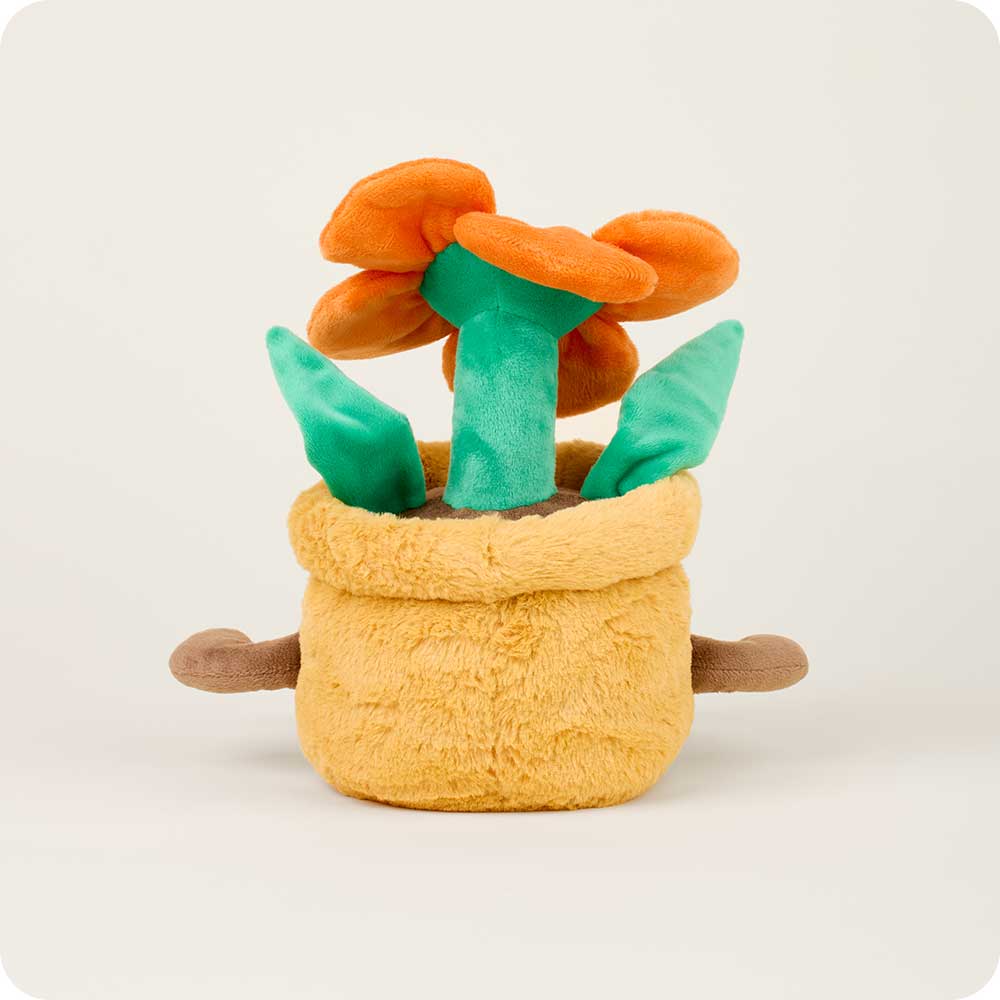 Orange Flower Pot Warmies - Cozy Microwaveable Heating Pad for Pain Relief, Stress & Anxiety - Perfect for Home, Office & Travel Use